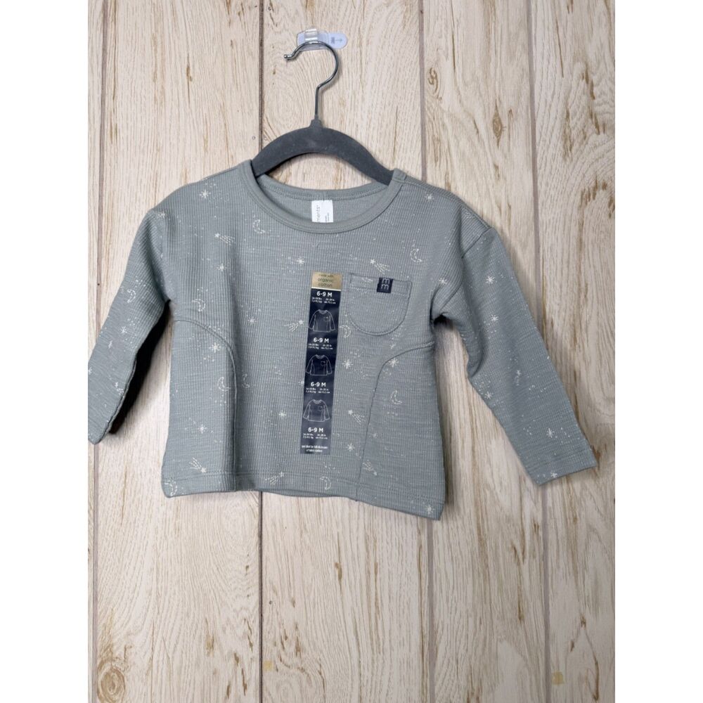 Modern Moments by Gerber Baby Neutral Seamed Light Green Drop Shoulder Top